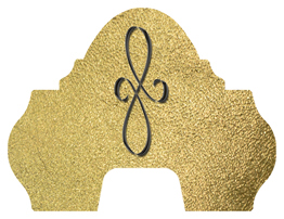 DARAY-L-601-BK-SH-GD Black Scroll Shimmer Gold